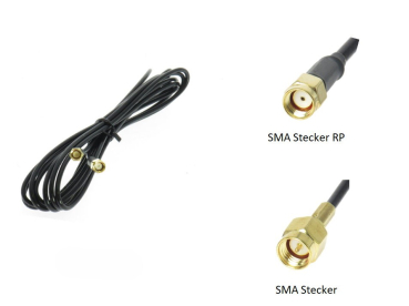 Antennenverlängerung SMA Stecker - SMA Stecker RP, 500 cm, RG58 Kabel