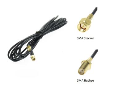 Antennenverlängerung SMA Stecker - SMA Buchse, 500 cm, RG58 Kabel