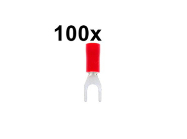Fork M4, PU=100, red,, industrial quality