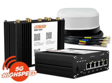 SELFSAT MWR 5550 5G CAT20 WLAN Router bis 3,3 GBps mit SATCO Ant. weiß
