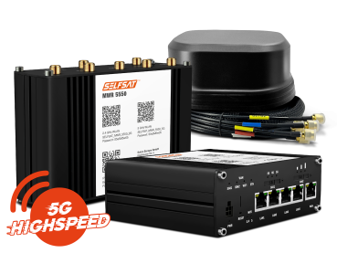 SELFSAT MWR 5550 5G CAT20 WLAN Router bis 3,3 GBps mit SATCO Ant. schwarz