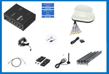Teltonika 5G Router RUTC50-12V und Antenne DZ_ANT1030w, weiß
