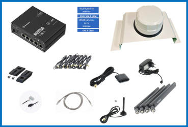 5G/WLAN Router Teltonika RUTC50 mit ANT715 weiß, Träger 15907