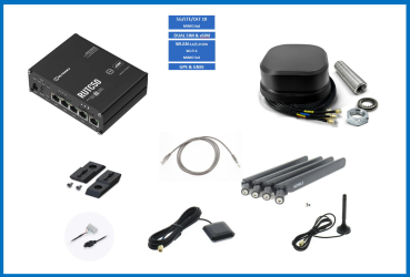 Teltonika 5G Router RUTC50e-12V und Satco Antenne schwarz