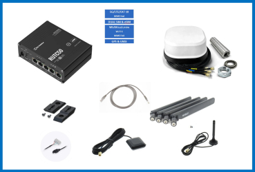 Teltonika 5G Router RUTC50e-12V und Satco Antenne weiß
