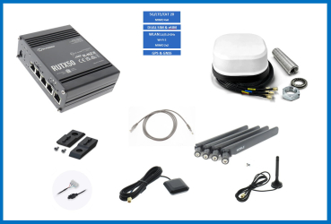 Teltonika 5G Router RUTX50e-12V und Satco Antenne weiß