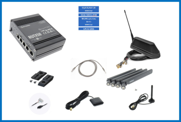 Teltonika 5G Router RUTX50e-12V und Selfsat Shark Antenne