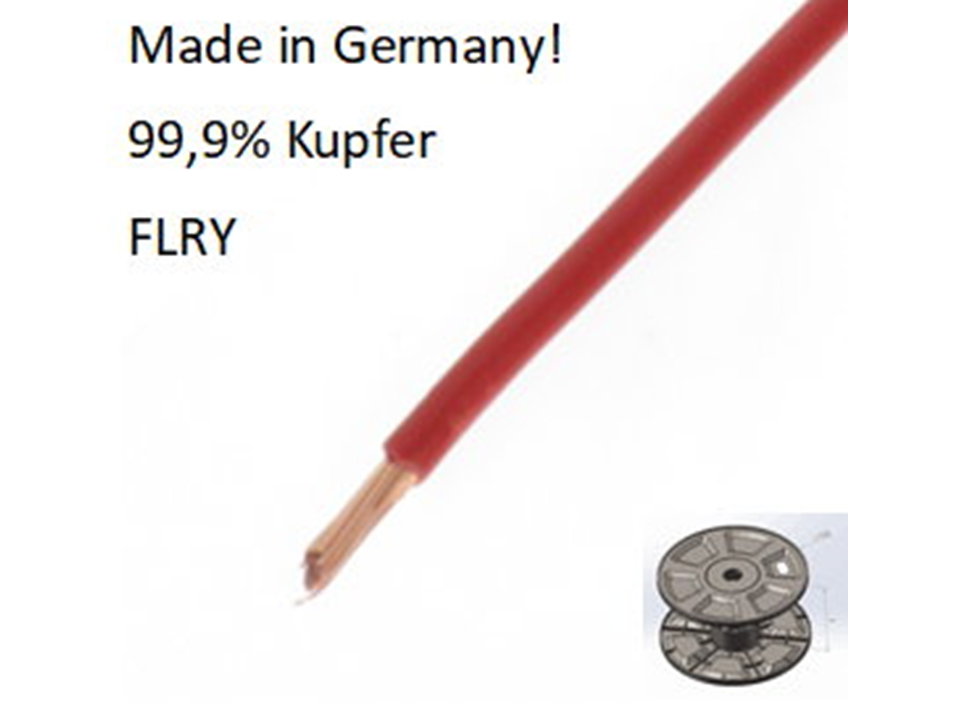  FLRY 1,5 mm2, rot, 100 m, Fahrzeugleitung, made in Germany!