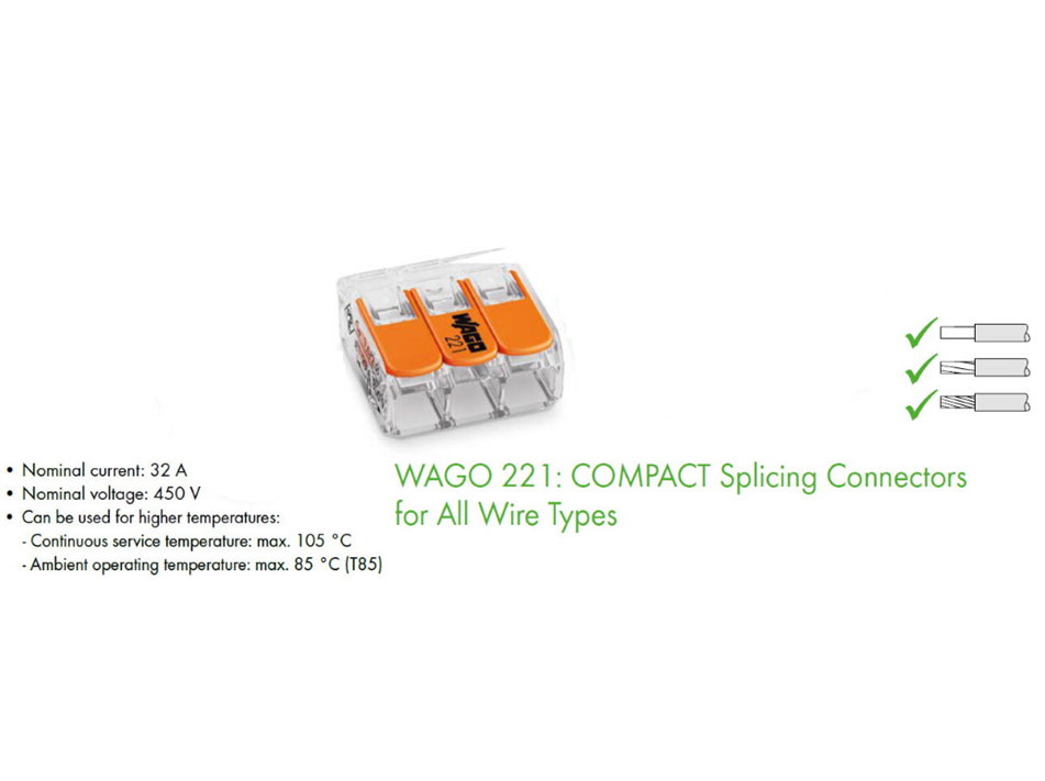 Wago quick connector terminal block 3pole, 20 pieces