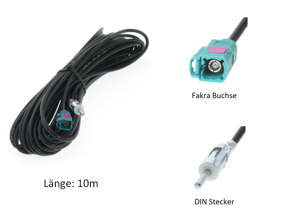 dietzshop.de - 16V antenna active - FM/DAB+ with 10 m cable set