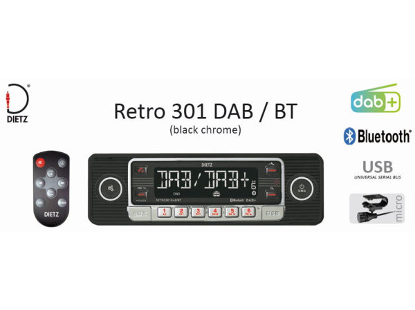 BT DAB+ Dietz Retro Radio300DAB//BT MP3 USB RDS Chrom