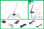 Antennenset A3 weiß,UKW/DAB+/GPS/DVB-T2;41cm;10m Kabel,DIN/ISO/FAKRA/SMB Anschl.